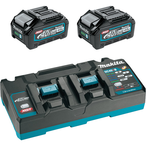 Ensemble de d&eacute;part XGT avec chargeur rapide &agrave; deux ports et deux batteries de 4?Ah, 40 V, Lithium-ion Action Paper