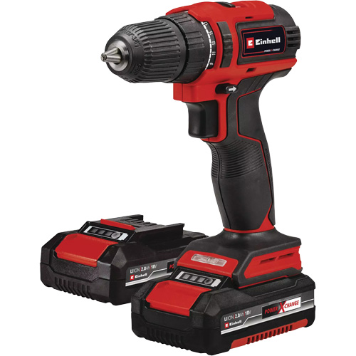 Cordless Drill/Driver Kit, Lithium-Ion, 18 V, 3/8" Chuck, 354 in-lbs Torque Action Paper
