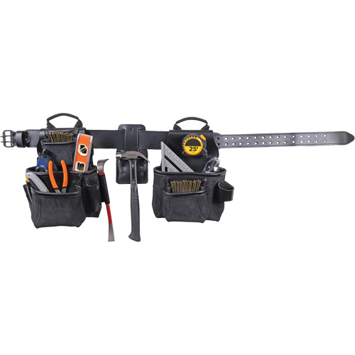 Phantom Collection 4-Piece Heavy-Duty Combo Apron, Leather, Black Action Paper