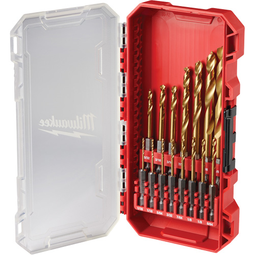 SHOCKWAVE Impact-Duty Drill Bit  Set, 15 Pieces, Titanium Action Paper