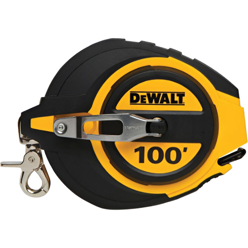 Closed Case Long Tape Measure, 100', Imperial Graduations Action Paper