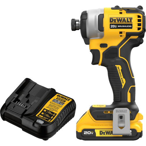 Ensemble tournevis &agrave; chocs sans fil et sans balai ATOMIC COMPACT SERIES MAX*, 1/4", 1700 lb-po Couple max., 20 V, Lithium-ion Action Paper