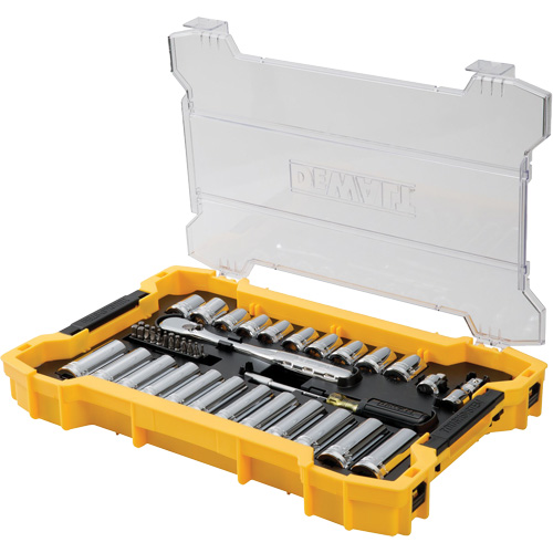 Jeu d'outils 3/8" & 1/2" pour m&eacute;canicien avec plateau & couvercle TOUGHSYSTEM 2.0 Action Paper