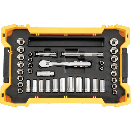 Jeu d'outils 3/8" & 1/2" pour m&eacute;canicien avec plateau & couvercle TOUGHSYSTEM 2.0 Action Paper