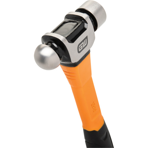 Marteau &agrave; panne ronde, Poids de la t&ecirc;te 16 oz, Face Ordinaire/Poli, Prise Fibre de verre Action Paper