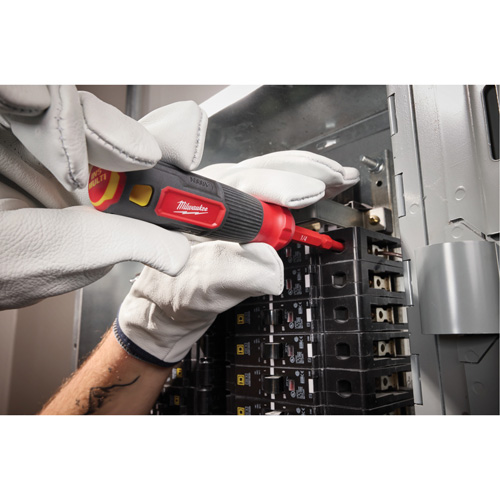 2-in-1 1000V Insulated Flip Shank Multi-Bit Screwdriver, 8-4/5" L, Cushion Grip Handle Action Paper