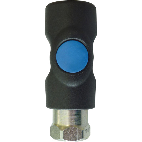 Raccord industriel rapide TOPQUIK S1, Composite en polyester/Acier inoxydable, 1/4", NPT femelle, 174 PSI Action Paper