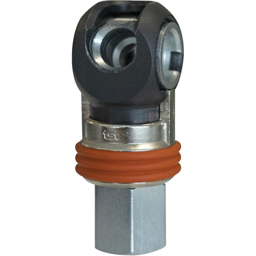 Raccord industriel rapide basculant TOPQUIK SC, Acier nickel&eacute;, 3/8", NPT femelle, 360 PSI Action Paper