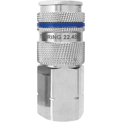 Raccord industriel rapide QUIKSILVER, Laiton nickel&eacute;, 1/2", NPT femelle, 500 psi Action Paper