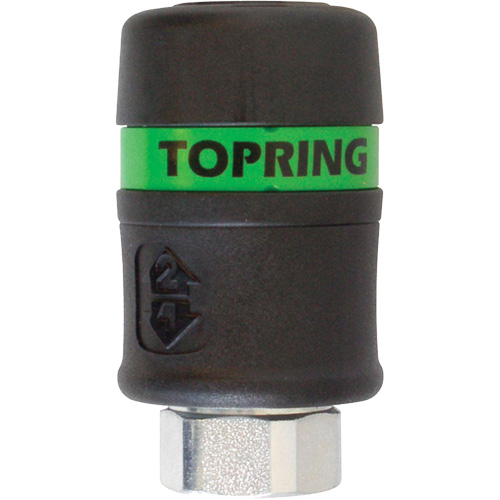 Raccord rapide TOPQUIK Ultraflo 7,8 mm, Composite en polyester, 3/8", NPT femelle, 174 PSI Action Paper