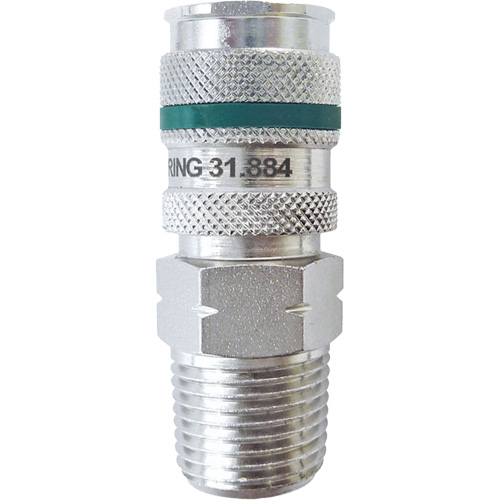 Raccord rapide QUIKSILVER Ultraflo 7,8 mm, Acier zingu&eacute;, 1/2", NPT m&acirc;le, 362 PSI Action Paper