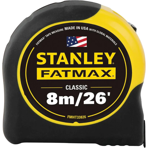 FATMAX&reg; Tape Measure, 1-1/4" x 26'/8 m, Imperial & Metric Graduations Action Paper