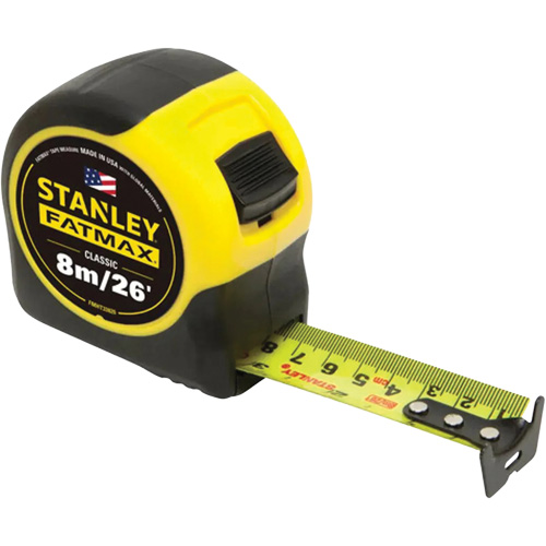 FATMAX&reg; Tape Measure, 1-1/4" x 26'/8 m, Imperial & Metric Graduations Action Paper