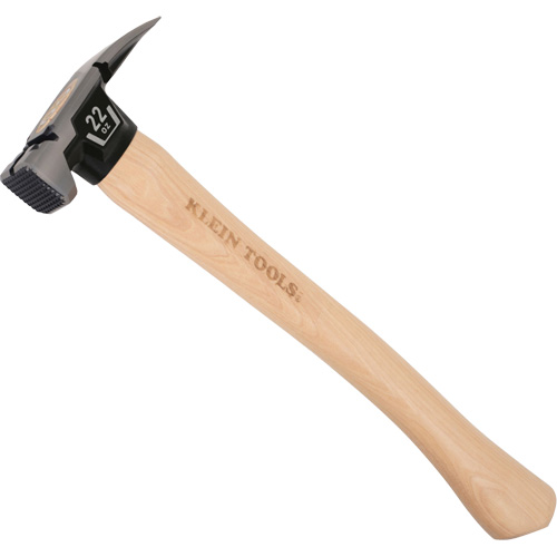 Milled Face Straight Claw Hammer, 22 oz., Wood Handle, 16-1/10" L Action Paper