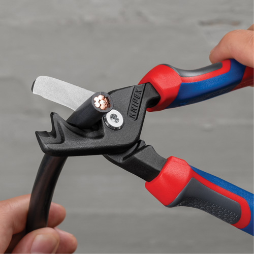 StepCut&reg; XL Cable Shears with KNIPEXTEND Handle, 9" Action Paper