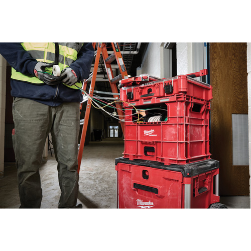 Bac distributeur de fils XL PACKOUT, 15-3/4" x 18-5/8" x 15", Noir/Rouge Action Paper