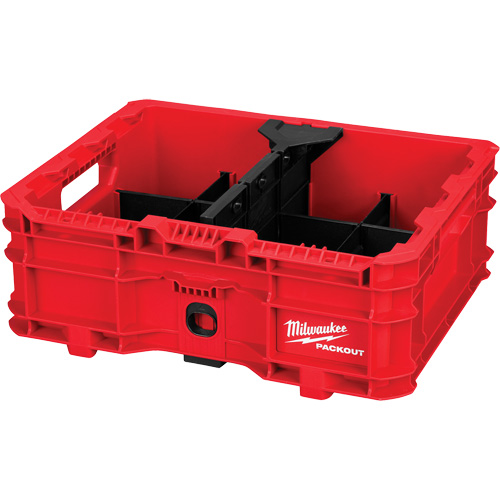 Bac &agrave; profil bas PACKOUT, 15" x 18-5/8" x 6-5/8", Noir/Rouge Action Paper