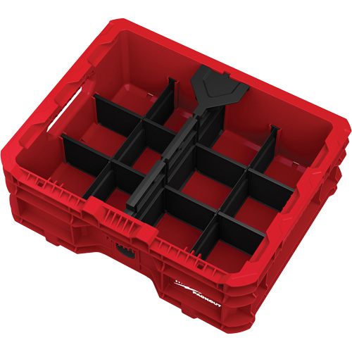 Bac &agrave; profil bas PACKOUT, 15" x 18-5/8" x 6-5/8", Noir/Rouge Action Paper