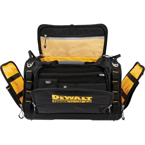 ToughSystem&reg; 2.0 Dirt Repellent Jobsite Tool Bag, 1680 Denier, 50 Pockets, Black/Yellow Action Paper