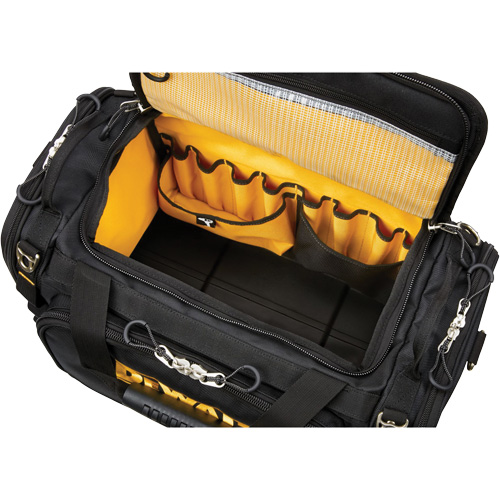 ToughSystem&reg; 2.0 Dirt Repellent Jobsite Tool Bag, 1680 Denier, 50 Pockets, Black/Yellow Action Paper