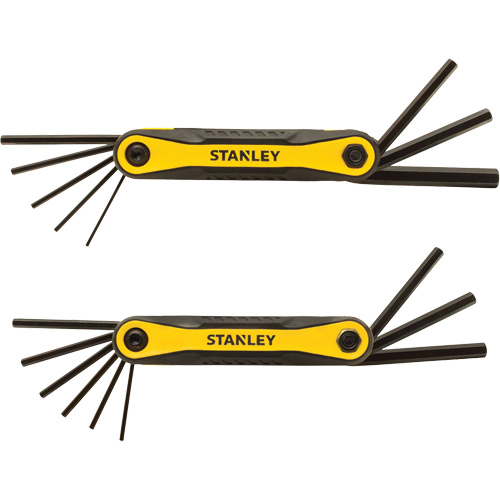 2-Piece Durable Folding Hex Keys, 8 Pcs., Metric & Imperial Action Paper