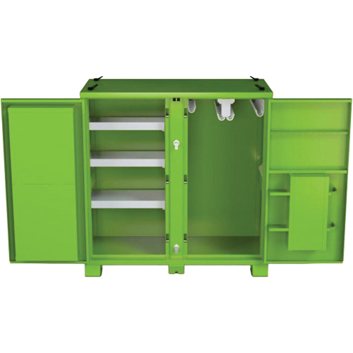 Armoire de rangement d'&eacute;PI sur place, Acier, Vert lime haute visibilit&eacute; Action Paper