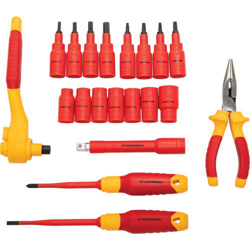 3/8" Drive VDE Insulated Tool Set, 1000 V, 20 Pcs Action Paper