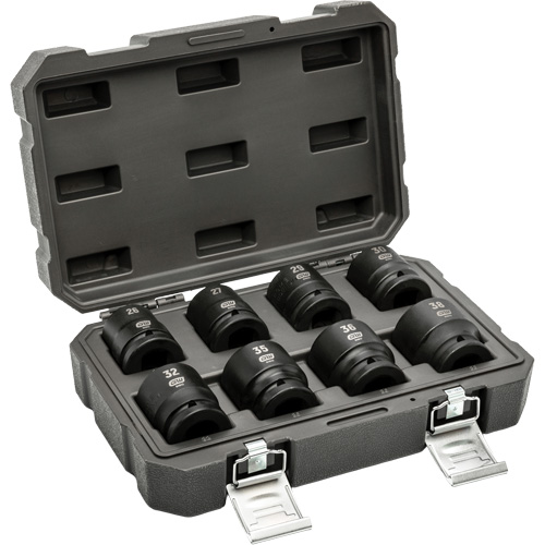 6-Point Metric Socket Set, 8 Pcs, Impact, 3/4" Drive Size Action Paper