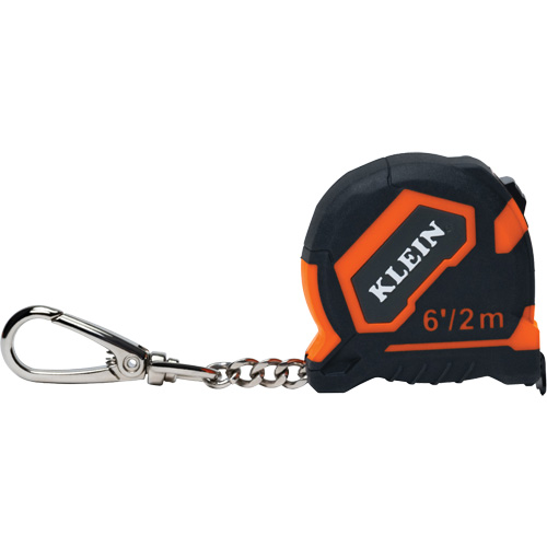 Keychain Tape Measure, 1/2" x 6'/2 m, 1/32''/0.79 mm Graduations Action Paper