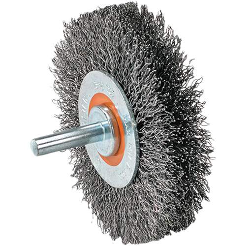 Brosse mont&eacute;e &agrave; fil, 1-3/8" dia., Fils 0,008", Arbre 1-1/4" Action Paper