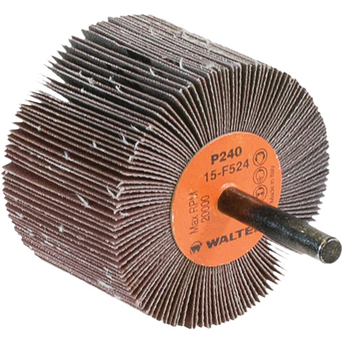 Flap Wheels-Coolcut Flap Wheels, Aluminum Oxide, 240 Grit, 2-1/2" x 1-1/2" x 1/4" Action Paper