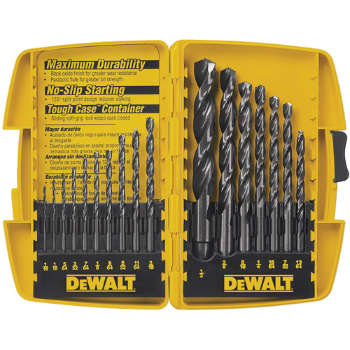 Jobber Drill Bit Set, 17 Pieces, High Speed Steel Action Paper