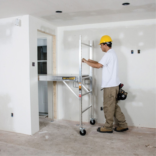 Mobile Work Scaffolding - Maxi Square Scaffolding, Aluminum Frame, 74" D x 75" H Action Paper