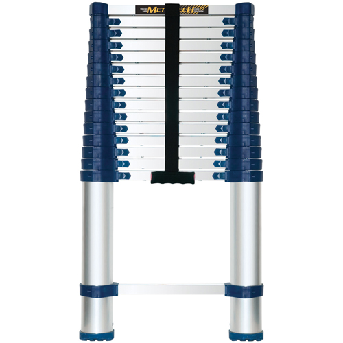 Telescopic Ladder, 3' - 15.5', Aluminum, 250 lbs. Capacity, Type 1 Action Paper
