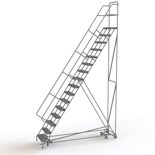 &eacute;chelles roulantes multidirectionnelles, 16 marches, Largeur de la marche 24", Hauteur de la plateforme 160", Acier Action Paper