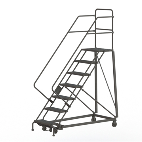 Heavy Duty Safety Slope Ladder, 7 Steps, Serrated, 50° Incline, 70" High Action Paper