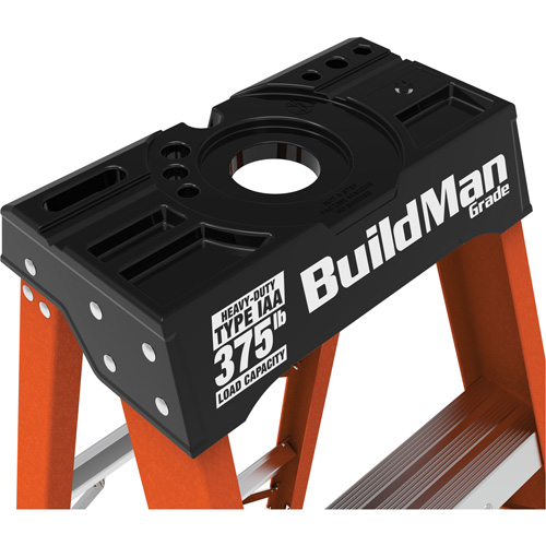 Step Ladder, 6', Fibreglass, 375 lbs. Capacity, Type 1AA Action Paper