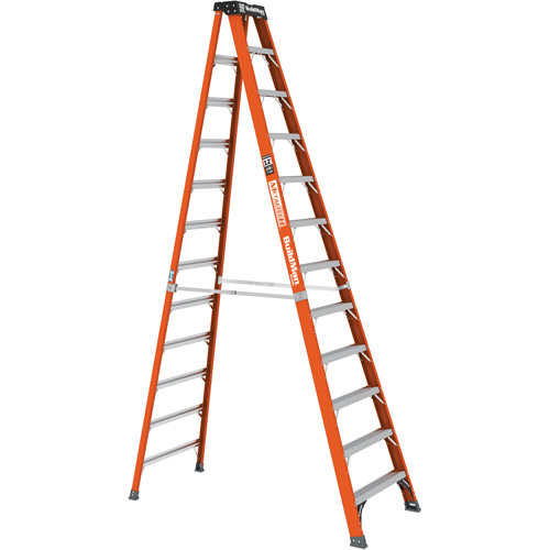 Step Ladder, 12', Fibreglass, 375 lbs. Capacity, Type 1AA Action Paper