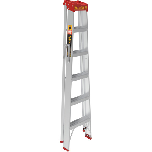 Step Ladder, 6', Aluminum, 200 lbs. Capacity, Type 3 Action Paper