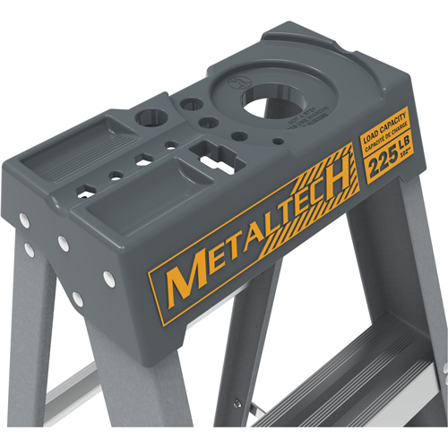 Step Ladder with Paint Tray, 6', Fibreglass, 225 lbs. Capacity, Type 2 Action Paper