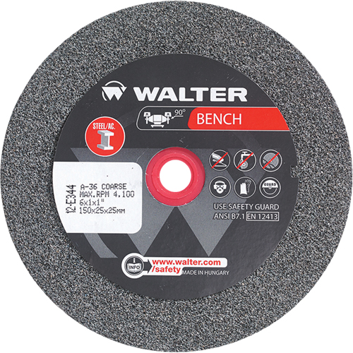 Bench Grinding Wheels, 6" x 1", 1" Arbor, 1 Action Paper