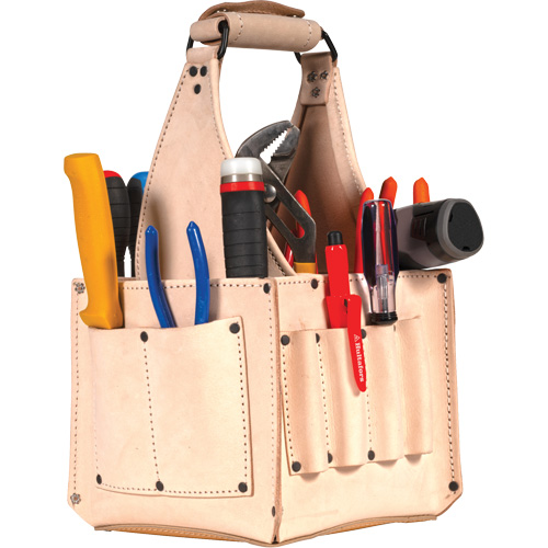 Electrical & Maintenance Tool Pouches, Leather, 17 Pockets, Beige Action Paper