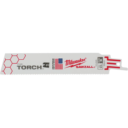 Lames The Torch Sawzall, Bim&eacute;tal, 14 Dents par pouce, 6" lo x 1" la Action Paper