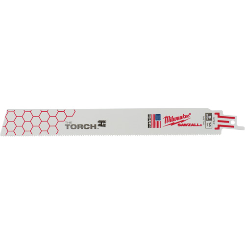 The Torch Sawzall&reg; Blade, Bi-Metal, 14 TPI, 9" L x 1" W Action Paper
