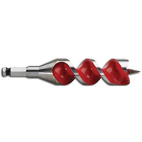 Ship Auger Drill Bit, 1-1/4 Diameter, 4" Flute, 7/16" Hex Shank Action Paper