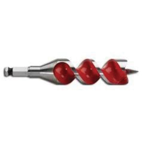 Ship Auger Drill Bit, 1-1/2" Diameter, 4" Flute, 7/16" Hex Shank Action Paper
