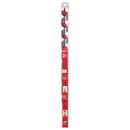 Ship Auger Drill Bit, 1" Diameter, 15" Flute, 7/16" Hex Shank Action Paper