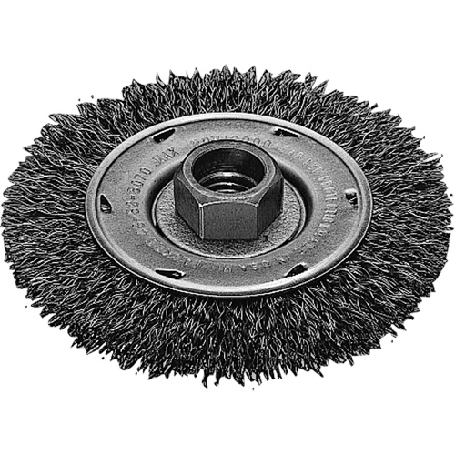 Disque m&eacute;tallique &agrave; fils torsad&eacute;s, Dia. 4", Fils 0,02", Arbre 5/8"-11, Acier inoxydable Action Paper