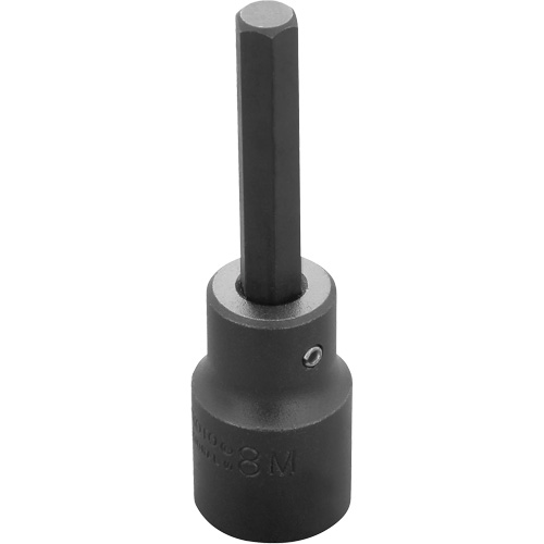 Socket Bit, Hex, 8 mm x 3-1/4" L, 1/2" Drive Action Paper