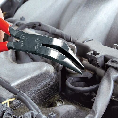 8" Long Nose 70° Angled Pliers without Cutter Action Paper